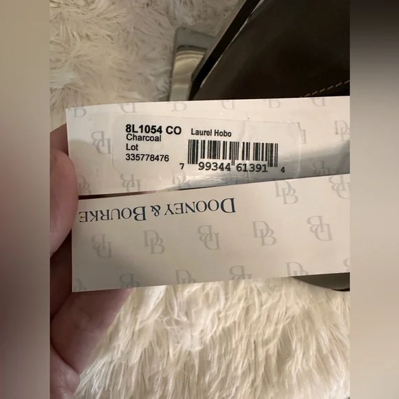 NEW Dooney & Bourke Florentine Laurel Hobo Bag in Charcoal - Picture 6 of 12